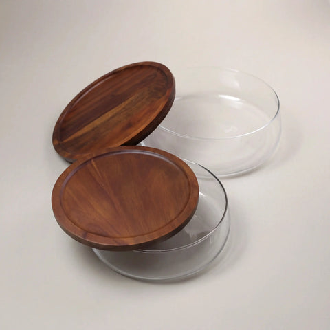 Double Serve Glass Tray