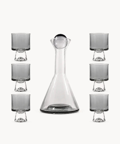 NoirCore Glass Carafe Set, 7 Pieces