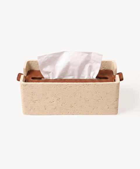 Beige Stone Tissue Holder