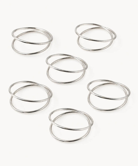Loop Napkin Ring, Silver, 6 pieces