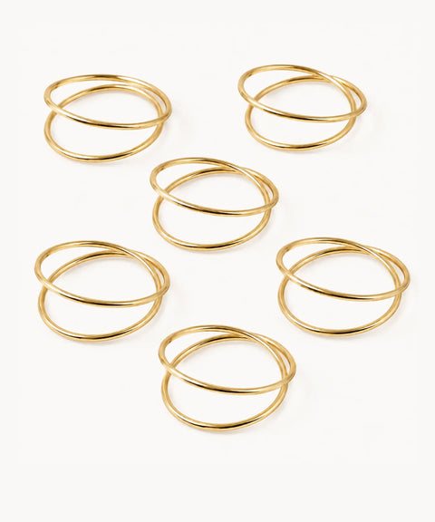 Loop Napkin Ring, Gold, 6 pieces