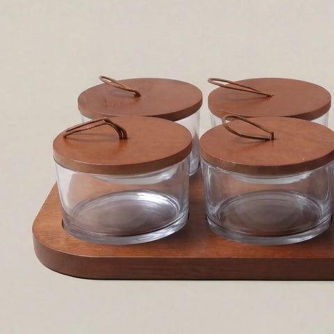 Walnut Serve Set, Six Pieces