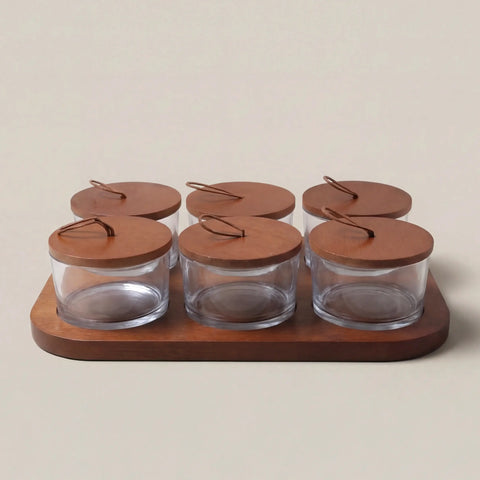 Walnut Serve Set, Six Pieces