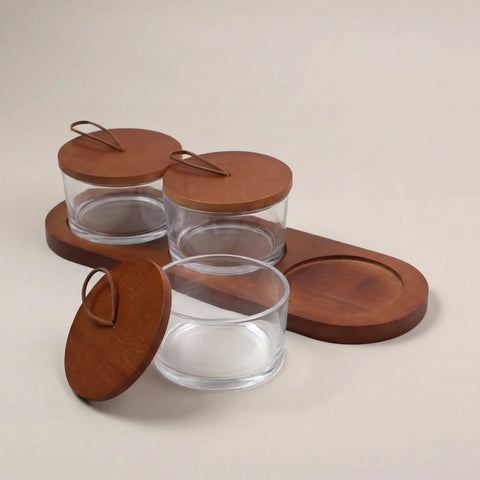 Walnut Serve Set, Three Pieces