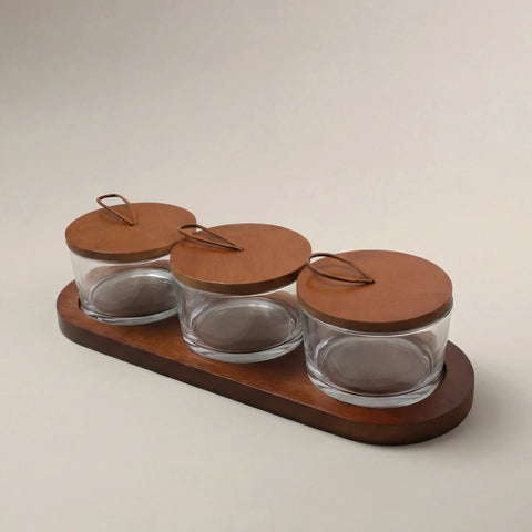 Walnut Serve Set, Three Pieces