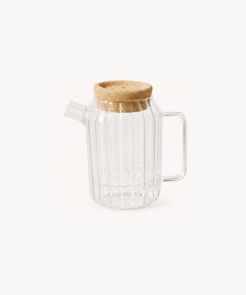 Ribello Ribbed Glass Pitcher