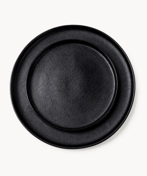 Nocturne Black Ceramic Plate, 12 Pieces
