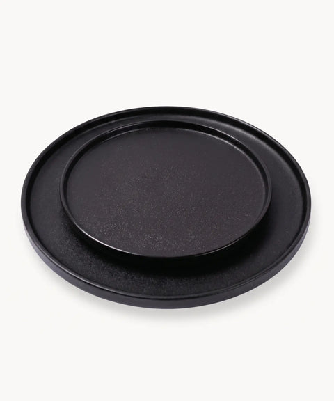 Nocturne Black Ceramic Plate, 12 Pieces