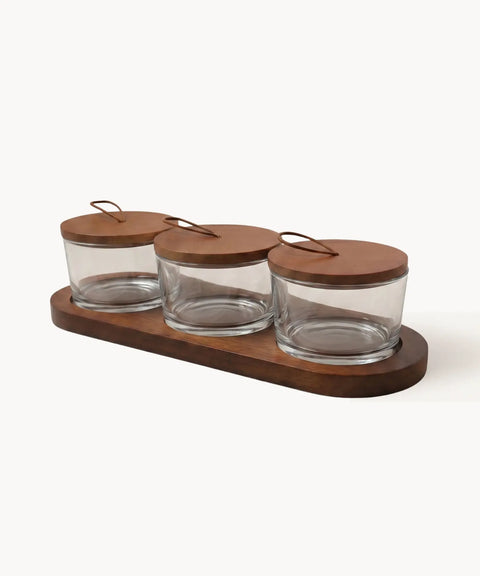 Walnut Serve Set, Three Pieces