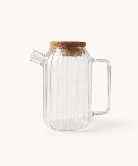 Ribello Ribbed Glass Pitcher