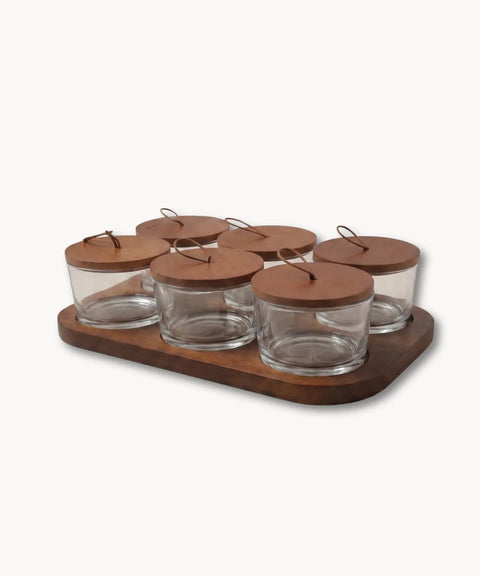 Walnut Serve Set, Six Pieces