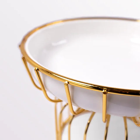 Aureo White Ceramic Tray - Tall