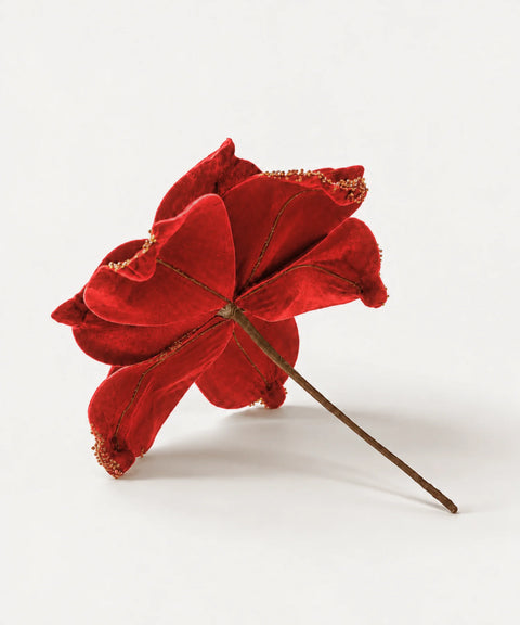 Beaded Velvet Flower, Red