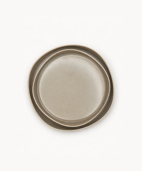 Beige Floral Plate Set, 12 Pieces