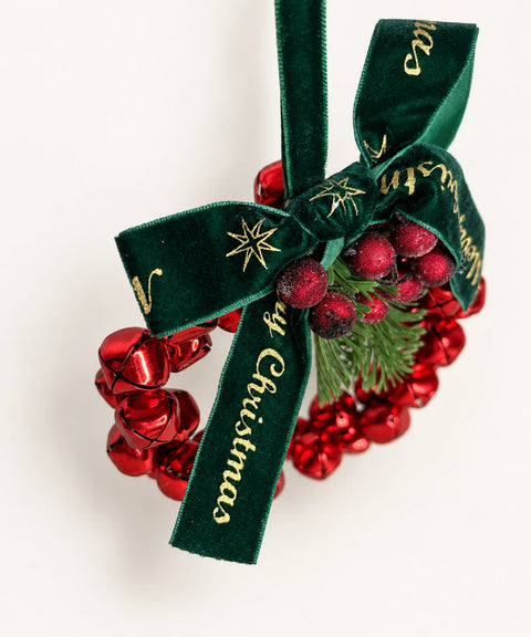 Bell Wreath Ornament, Red, Large