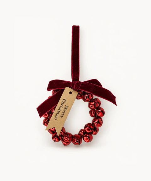 Bell Wreath Ornament, Red, Small