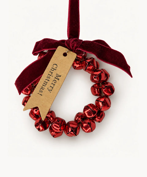 Bell Wreath Ornament, Red, Small