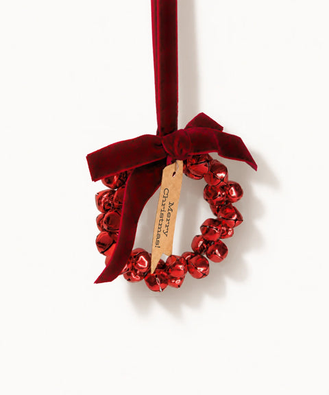 Bell Wreath Ornament, Red, Small