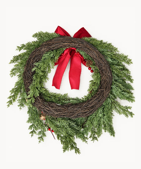 Berry Wreath with Red Bow