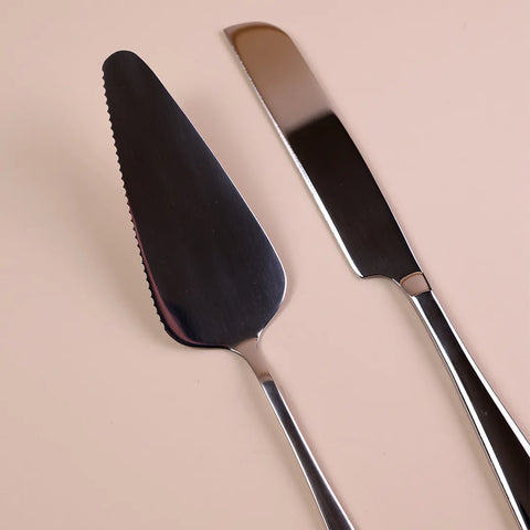 Cake Knife &amp; Server Set, Silver