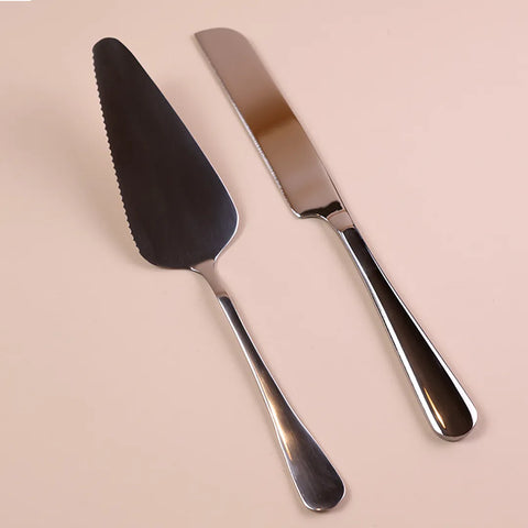 Cake Knife &amp; Server Set, Silver
