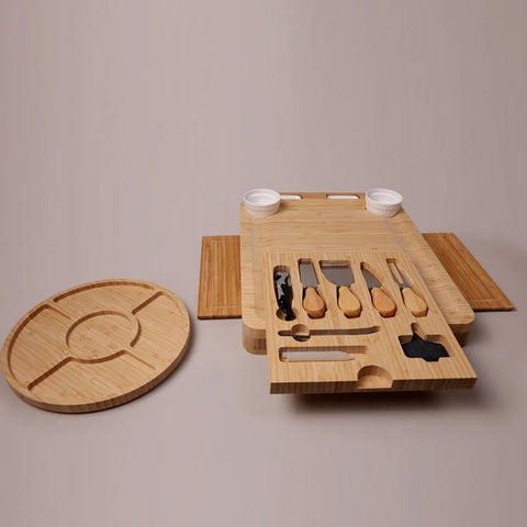 Bamboo Cheese Board Set