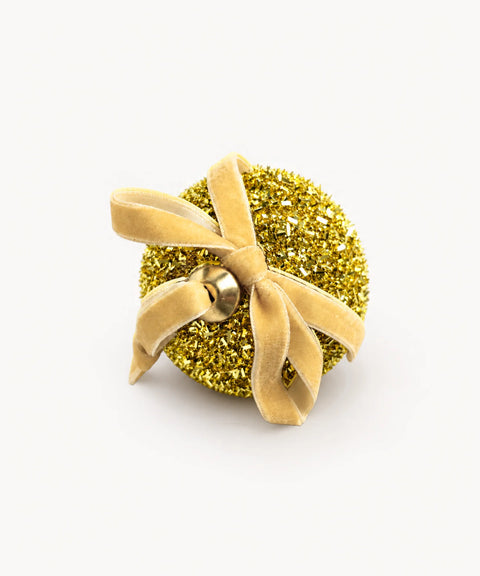 Glitter Baubles, Gold, 12 Pieces