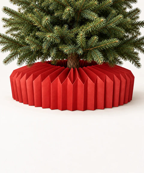 Honeycomb Tree Skirt, Red