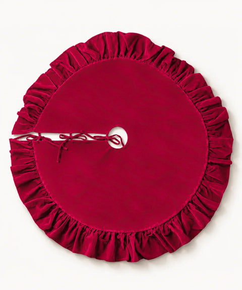 Ruffled Tree Skirt, Red