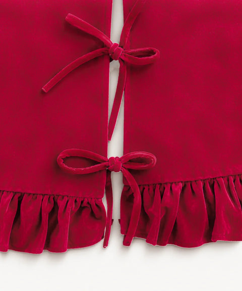 Ruffled Tree Skirt, Red