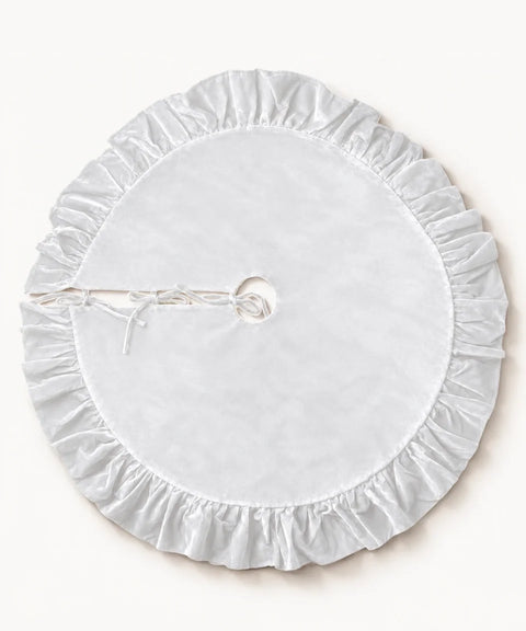 Ruffled Tree Skirt, White