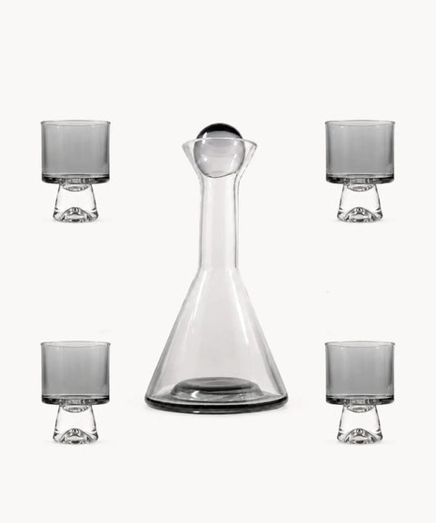 NoirCore Glass Carafe Set, 5 Pieces