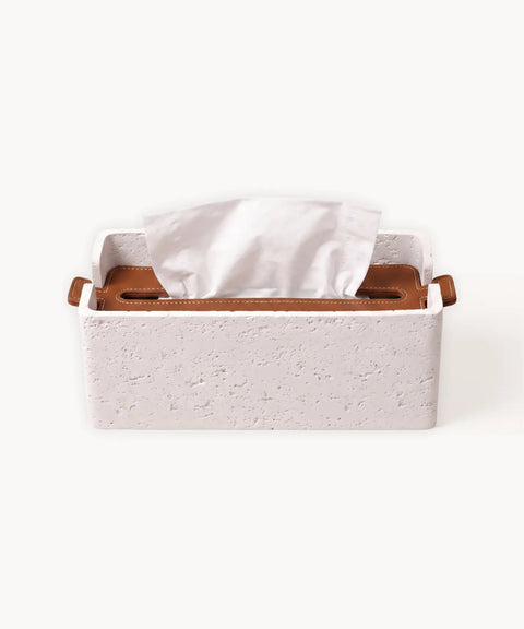 White Stone Tissue Holder