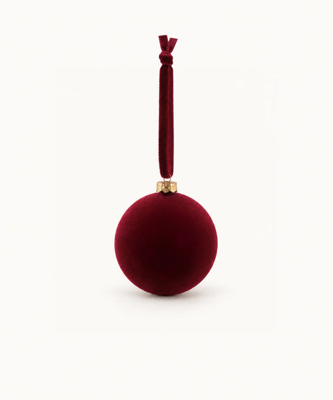 Velvet Baubles, Burgundy, Small, 12 Pieces