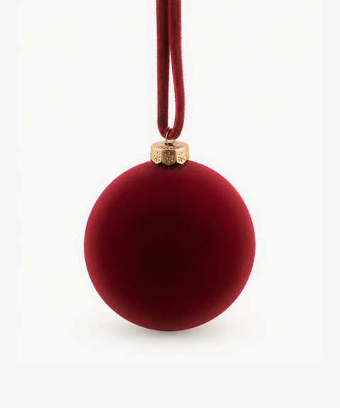 Velvet Baubles, Burgundy, Small, 12 Pieces