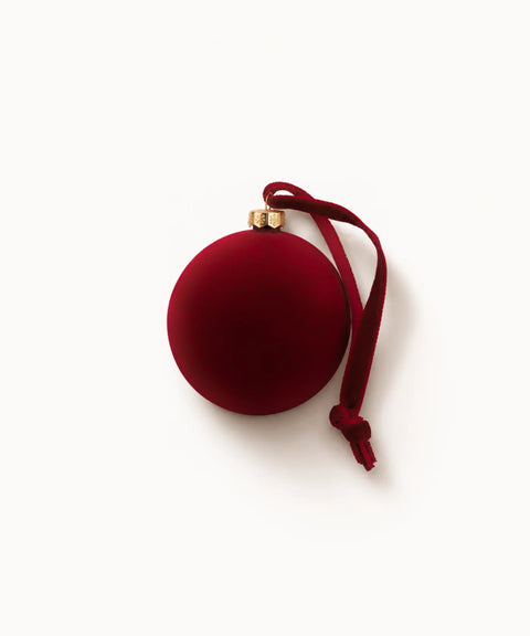 Velvet Baubles, Burgundy, Small, 12 Pieces