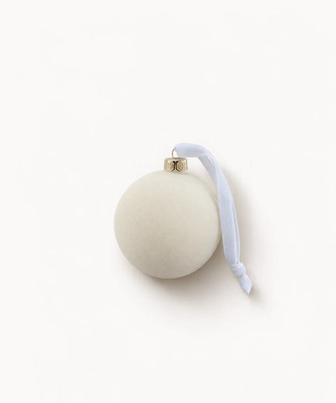 Velvet Baubles, Ivory, Small, 12 Pieces