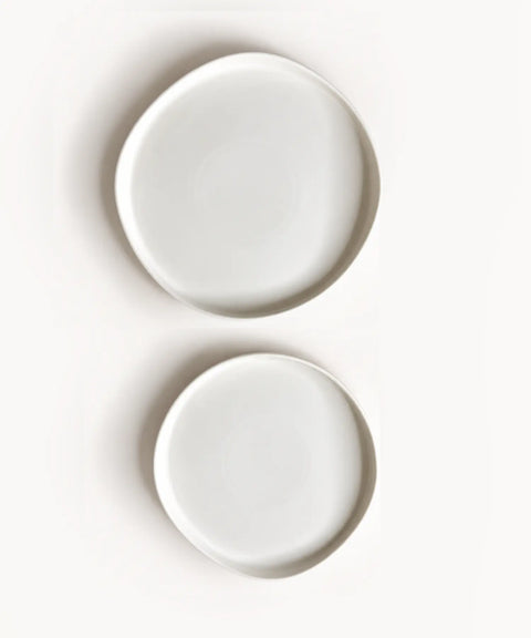 White Floral Plate Set, 12 Pieces