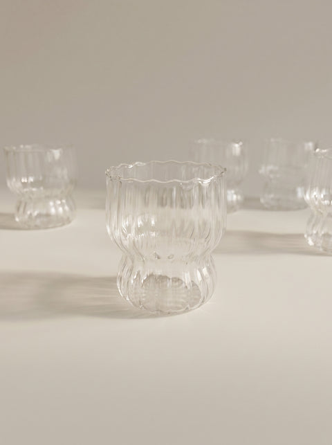 Ribello Ribbed Glass Pitcher Set - 5 Pieces